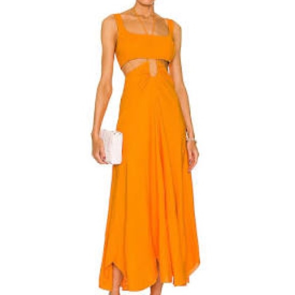 Cult Gaia EILEEN Dress Orange Linen